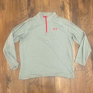 Under Armour Red/Grey Quarter-Zip Loose Fit Shirt Men’s Sz XL